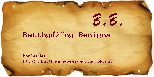 Batthyány Benigna névjegykártya